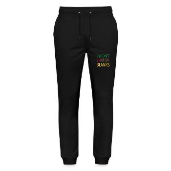 I Don't Shoot Blanks Baby Shower Dad Est 2024 - Stanley/Stella Mover Unisex Organic Jogging Trousers - black - Front - Marisol (170cm) & Nik (191cm)