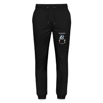 Mein Strandkorb ruft an - ich muss los - Spruch - Stanley/Stella Unisex Bio Jogginghose Mover  - Schwarz - Vorne - Marisol (170cm) & Nik (191cm)