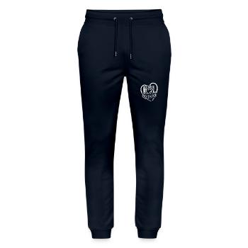 Love Line Dance I Love Line Dancing with Heart - Stanley/Stella Mover Unisex Organic Jogging Trousers - navy - Front - Marisol (170cm) & Nik (191cm)