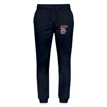 Legends Were Born In April 1966 - Stanley/Stella Mover Unisex Organic Jogging Trousers - navy - Front - Marisol (170cm) & Nik (191cm)