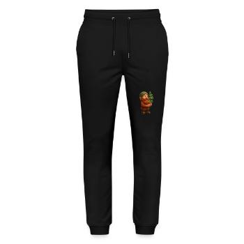 Begeisterter Zwerg mit Cannabispflanze - Stanley/Stella Unisex Bio Jogginghose Mover  - Schwarz - Vorne - Marisol (170cm) & Nik (191cm)