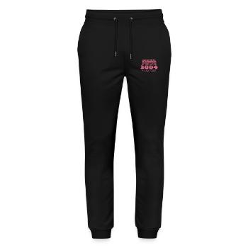 Geschenk zum 20-jährigen Jubiläum von Frauen 2004 | Jahrgang 2004 - Stanley/Stella Unisex Bio Jogginghose Mover  - Schwarz - Vorne - Marisol (170cm) & Nik (191cm)