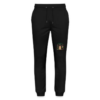Merry Christmas Celebrate with Joy - Stanley/Stella Mover Unisex Organic Jogging Trousers - black - Front - Marisol (170cm) & Nik (191cm)