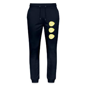 Lemon halved 3 times - Stanley/Stella Mover Unisex Organic Jogging Trousers - navy - Front - Marisol (170cm) & Nik (191cm)