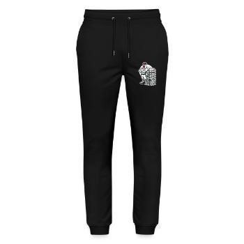 Lustiger lokaler Eierhändler Hühnerdesign - Stanley/Stella Unisex Bio Jogginghose Mover  - Schwarz - Vorne - Marisol (170cm) & Nik (191cm)