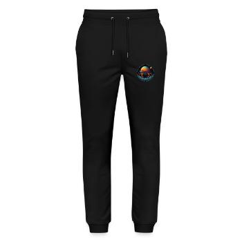 Imaginative whimsical crab spaceship - Stanley/Stella Mover Unisex Organic Jogging Trousers - black - Front - Marisol (170cm) & Nik (191cm)