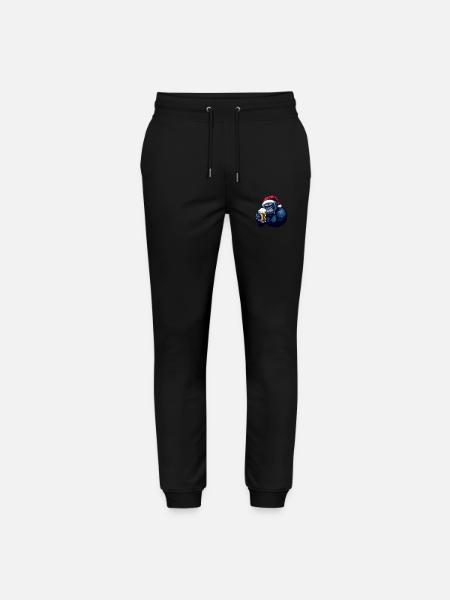 Gorilla Christmas Beer Funny - Stanley/Stella Mover Unisex Organic Jogging Trousers - black
