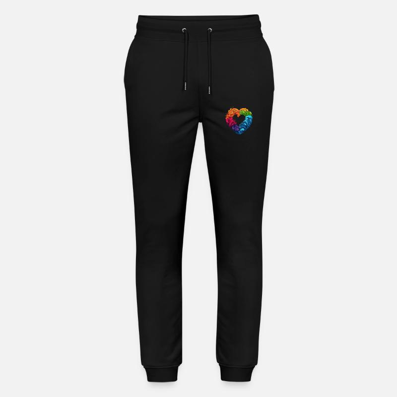 LGBTQIA+ Regenbogenherz - Stanley/Stella Unisex Bio Jogginghose Mover  - Schwarz