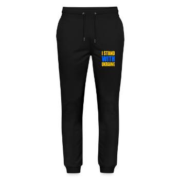 I stand with ukraine - Stanley/Stella Mover Unisex Organic Jogging Trousers - black - Front - Marisol (170cm) & Nik (191cm)