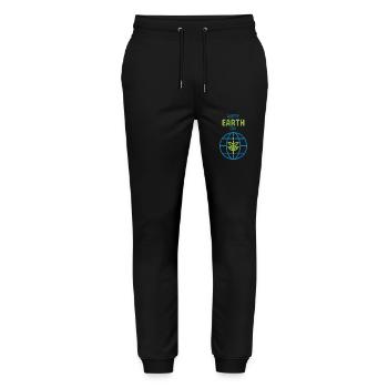 Joyeux Jour de la Terre Graphique Plante Monde Globe Nature - Pantalon de jogging bio MOVER Stanley/Stella unisexe - noir - Devant - Marisol (170cm) & Nik (191cm)