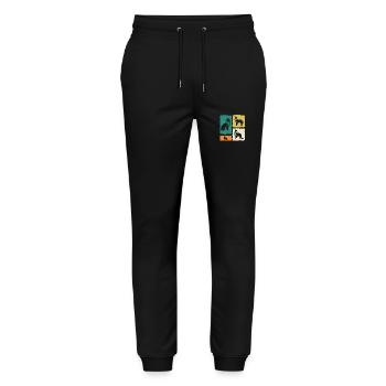 Border Collie - Stanley/Stella Mover Unisex Organic Jogging Trousers - black - Front - Marisol (170cm) & Nik (191cm)
