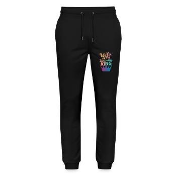 Frau Ehefrau Partnerin Familie Verheiratet - Stanley/Stella Unisex Bio Jogginghose Mover  - Schwarz - Vorne - Marisol (170cm) & Nik (191cm)