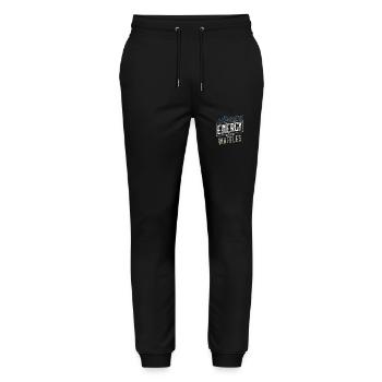 Meine Energie mit der Waffel-Inspiration in Einklang bringen - Stanley/Stella Unisex Bio Jogginghose Mover  - Schwarz - Vorne - Marisol (170cm) & Nik (191cm)