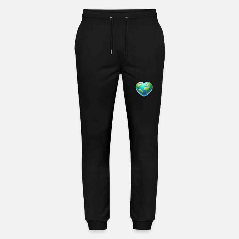 Herzförmige Erde Öko-Design - Stanley/Stella Unisex Bio Jogginghose Mover  - Schwarz