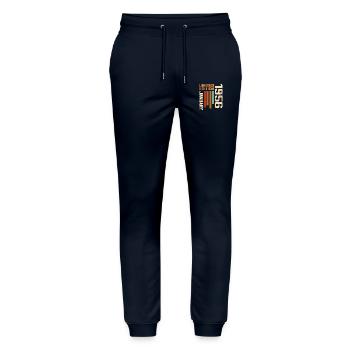 January 1956 - 1956 January Birthday Gift - Stanley/Stella Mover Unisex Organic Jogging Trousers - navy - Front - Marisol (170cm) & Nik (191cm)