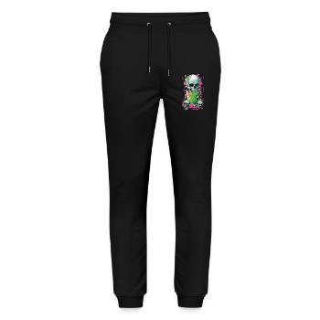 Gothic Skull Weirdcore Gift Illustration - Stanley/Stella Mover Unisex Organic Jogging Trousers - black - Front - Marisol (170cm) & Nik (191cm)