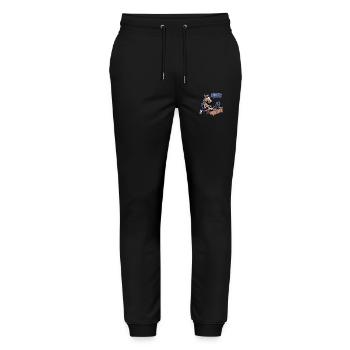 Bureau Hengst - Pantalon de jogging bio MOVER Stanley/Stella unisexe - noir - Devant - Marisol (170cm) & Nik (191cm)