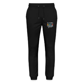 Intelligenz Mut Persönlichkeit - mein Dackel - Stanley/Stella Unisex Bio Jogginghose Mover  - Schwarz - Vorne - Marisol (170cm) & Nik (191cm)