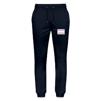 Trans Pride Flag - Stanley/Stella Unisex Bio Jogginghose Mover  - Navy - Vorne - Marisol (170cm) & Nik (191cm)