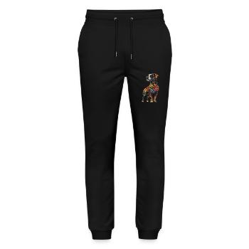 Staffordshire Bullterrier - Stanley/Stella Unisex Bio Jogginghose Mover  - Schwarz - Vorne - Marisol (170cm) & Nik (191cm)