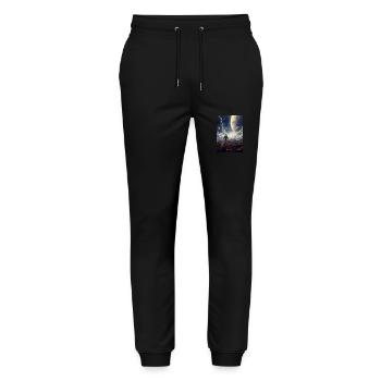 Astronaut in space - Stanley/Stella Mover Unisex Organic Jogging Trousers - black - Front - Marisol (170cm) & Nik (191cm)
