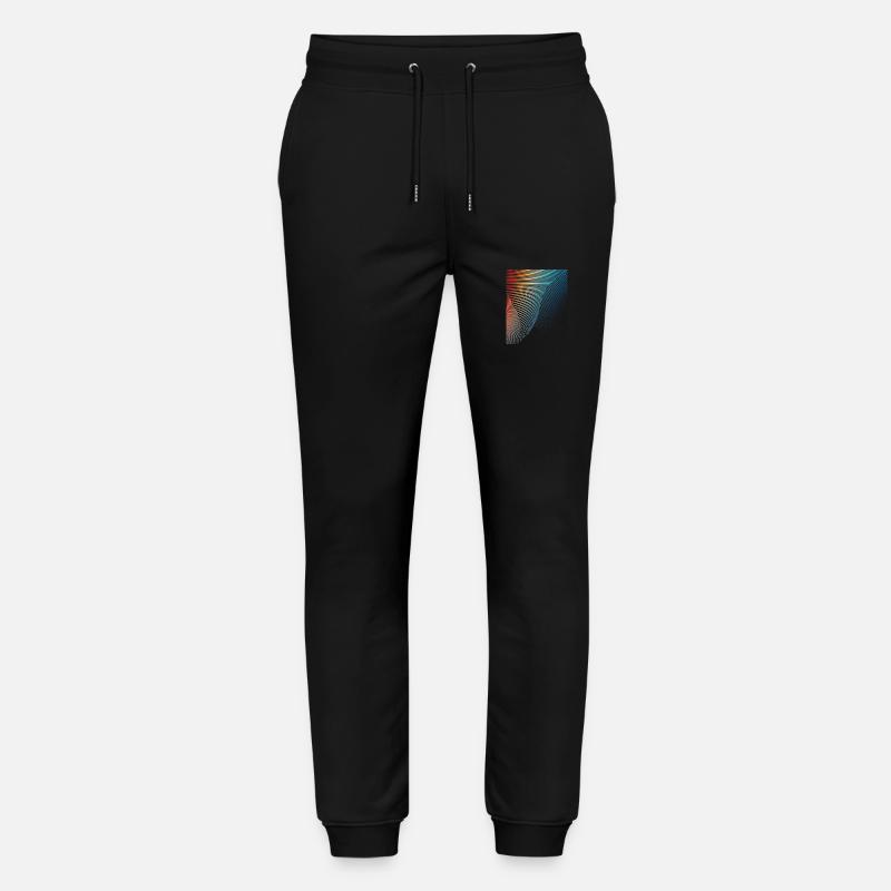 abstract geometric pattern spiral wave - Stanley/Stella Mover Unisex Organic Jogging Trousers - black