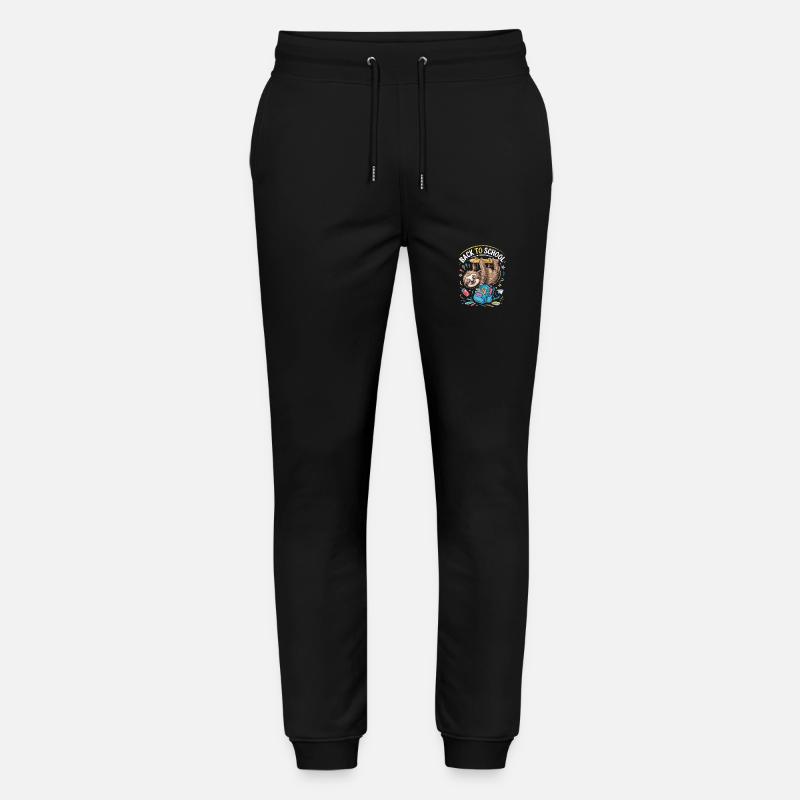 Back to school Sloth - Stanley/Stella Mover Unisex Organic Jogging Trousers - black