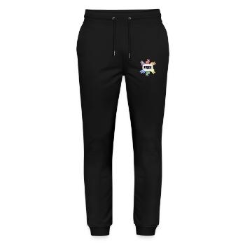 PRIDE Pride with Peace hand white - Stanley/Stella Unisex Bio Jogginghose Mover  - Schwarz - Vorne - Marisol (170cm) & Nik (191cm)