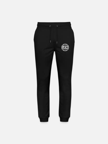 Peace on Earth Globe - Stanley/Stella Mover Unisex Organic Jogging Trousers - black