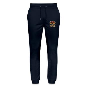 Unmatched Since April 1976 Anniversary Gift - Stanley/Stella Mover Unisex Organic Jogging Trousers - navy - Front - Marisol (170cm) & Nik (191cm)