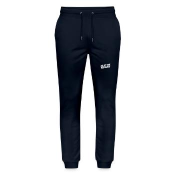 es ist ein Versuch - Stanley/Stella Unisex Bio Jogginghose Mover  - Navy - Vorne - Marisol (170cm) & Nik (191cm)