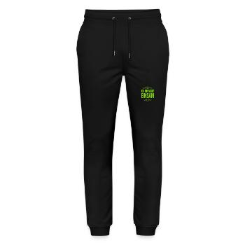 ich bin zufrieden - Stanley/Stella Unisex Bio Jogginghose Mover  - Schwarz - Vorne - Marisol (170cm) & Nik (191cm)