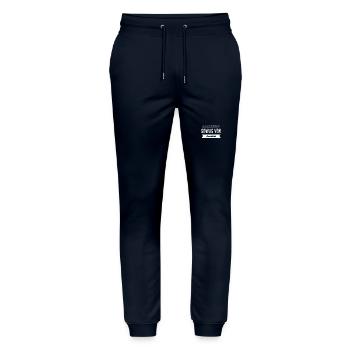 richtig dumm - Stanley/Stella Unisex Bio Jogginghose Mover  - Navy - Vorne - Marisol (170cm) & Nik (191cm)