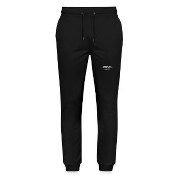 ich halte mich zurück - Stanley/Stella Unisex Bio Jogginghose Mover  - Schwarz - Vorne - Marisol (170cm) & Nik (191cm)