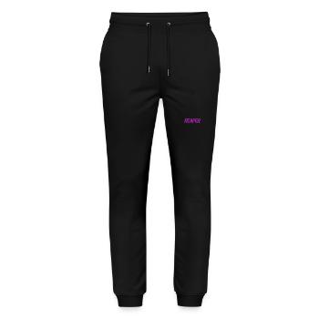 vor dir steht der Sensenmann - Stanley/Stella Unisex Bio Jogginghose Mover  - Schwarz - Vorne - Marisol (170cm) & Nik (191cm)