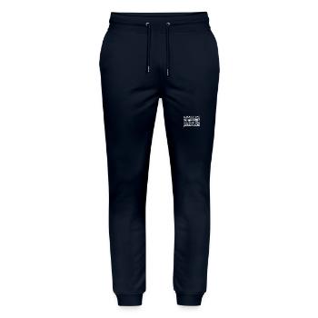 lass los - Stanley/Stella Unisex Bio Jogginghose Mover  - Navy - Vorne - Marisol (170cm) & Nik (191cm)