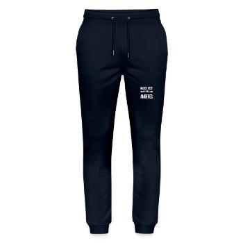 Meinungen ändern sich - Stanley/Stella Unisex Bio Jogginghose Mover  - Navy - Vorne - Marisol (170cm) & Nik (191cm)