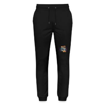 Back to the 80s 80s Music Retro Vintage - Stanley/Stella Mover Unisex Organic Jogging Trousers - black - Front - Marisol (170cm) & Nik (191cm)