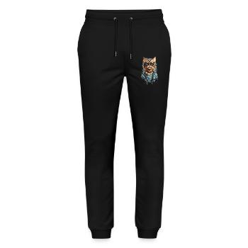 Coole Bengalische Katze Design für Katzenliebhaber - Stanley/Stella Unisex Bio Jogginghose Mover  - Schwarz - Vorne - Marisol (170cm) & Nik (191cm)