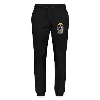 Weimaraner Hipster Hund Streetwear Design - Stanley/Stella Unisex Bio Jogginghose Mover  - Schwarz - Vorne - Marisol (170cm) & Nik (191cm)