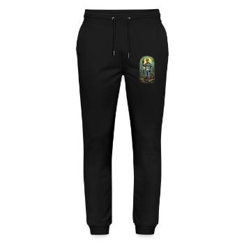Lustiges Halloween Zombie Bier Retro Party Design - Stanley/Stella Unisex Bio Jogginghose Mover  - Schwarz - Vorne - Marisol (170cm) & Nik (191cm)