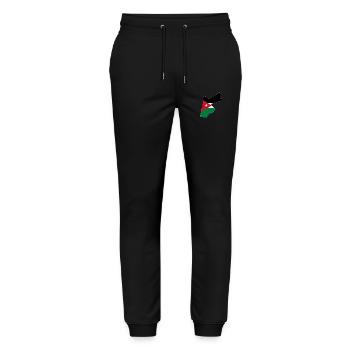 Jordan Flag Map - Stanley/Stella Mover Unisex Organic Jogging Trousers - black - Front - Marisol (170cm) & Nik (191cm)