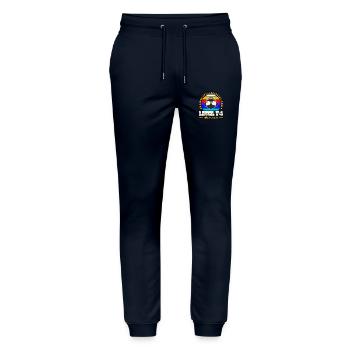 Level 74 - Stanley/Stella Mover Unisex Organic Jogging Trousers - navy - Front - Marisol (170cm) & Nik (191cm)