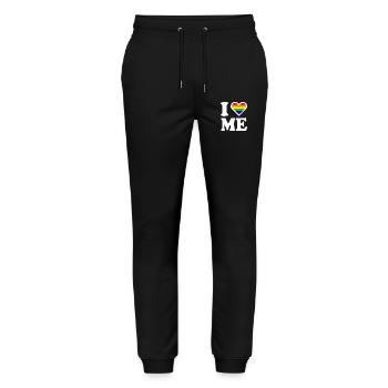 I love me - Stanley/Stella Mover Unisex Organic Jogging Trousers - black - Front - Marisol (170cm) & Nik (191cm)