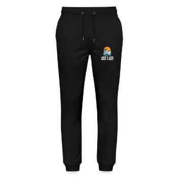 Just a Dad with a Boat Pontoon King Lake Life - Stanley/Stella Unisex Bio Jogginghose Mover  - Schwarz - Vorne - Marisol (170cm) & Nik (191cm)