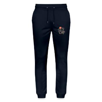 Abstraktes Design - Stanley/Stella Unisex Bio Jogginghose Mover  - Navy - Vorne - Marisol (170cm) & Nik (191cm)