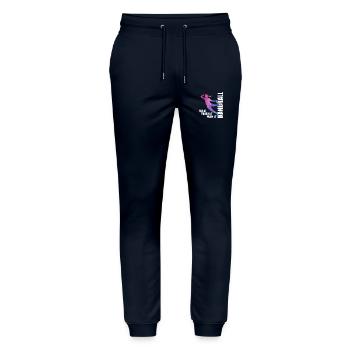 Frauen und Mädchen Handball Geschenkidee - Stanley/Stella Unisex Bio Jogginghose Mover  - Navy - Vorne - Marisol (170cm) & Nik (191cm)