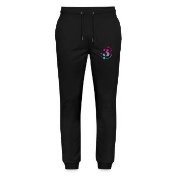 3rd Birthday Colorful Heart Circle - Stanley/Stella Mover Unisex Organic Jogging Trousers - black - Front - Marisol (170cm) & Nik (191cm)
