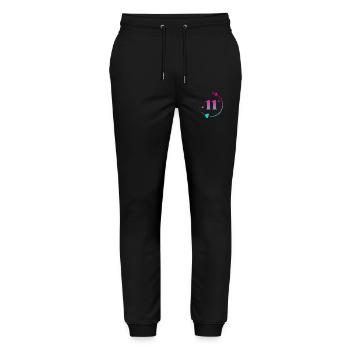 11. Geburtstag Bunter Herzkreis - Stanley/Stella Unisex Bio Jogginghose Mover  - Schwarz - Vorne - Marisol (170cm) & Nik (191cm)