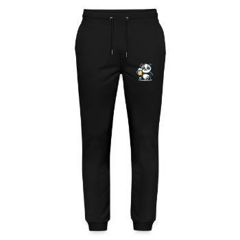 Cute Panda Drinking Beer - Stanley/Stella Unisex Bio Jogginghose Mover  - Schwarz - Vorne - Marisol (170cm) & Nik (191cm)